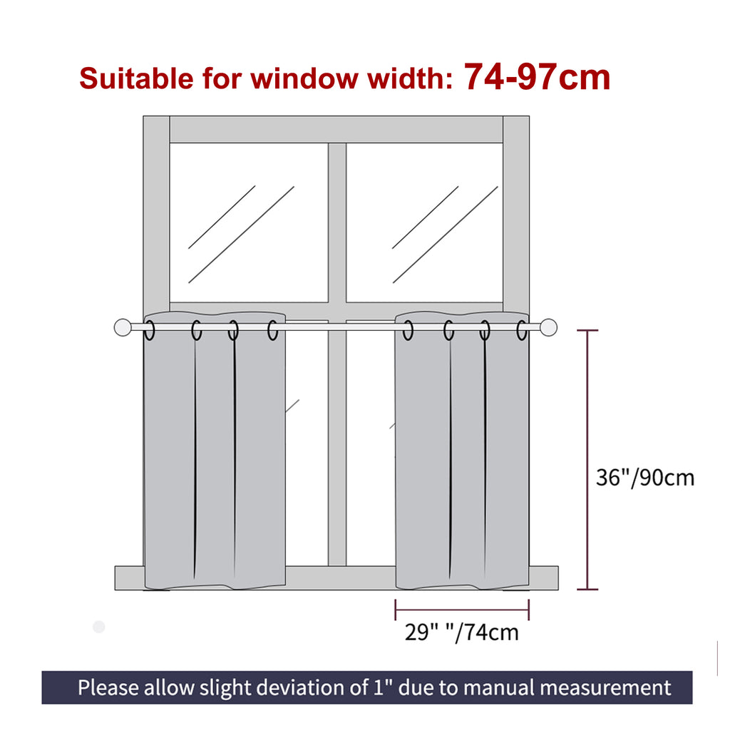 PiccoCasa Polyester Blackout Curtain Panel Set of 2, Burgundy 29 x 18 Inch