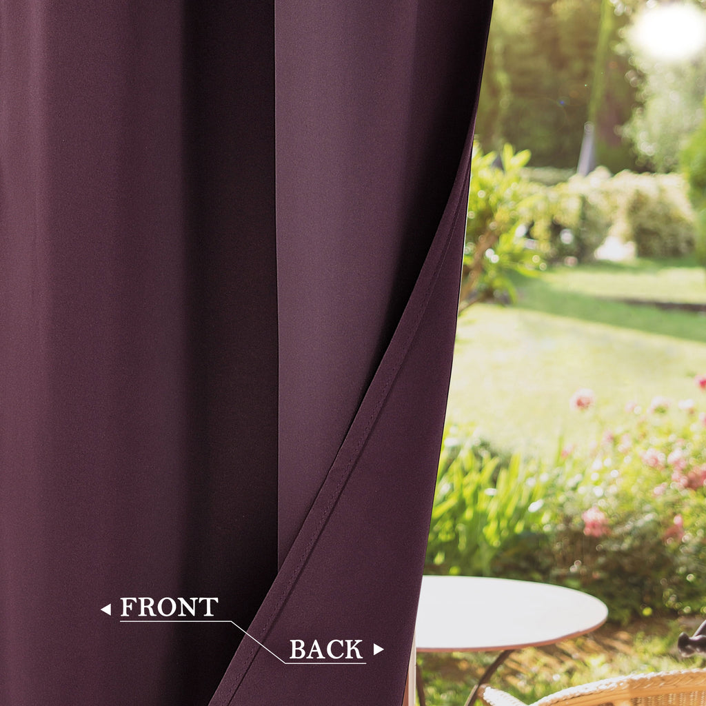 PiccoCasa 2Pcs Blockout Small Window Curtain Panel Kitchen Curtain, Burgundy 29 x 18 Inch