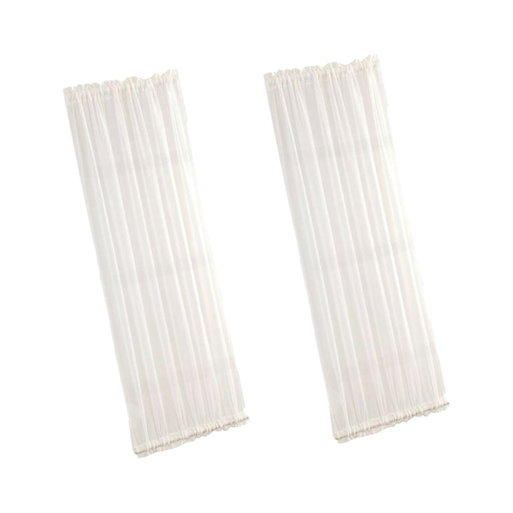 2Pcs Home French Door Curtains Blackout Curtain White 137x183cm for Privacy
