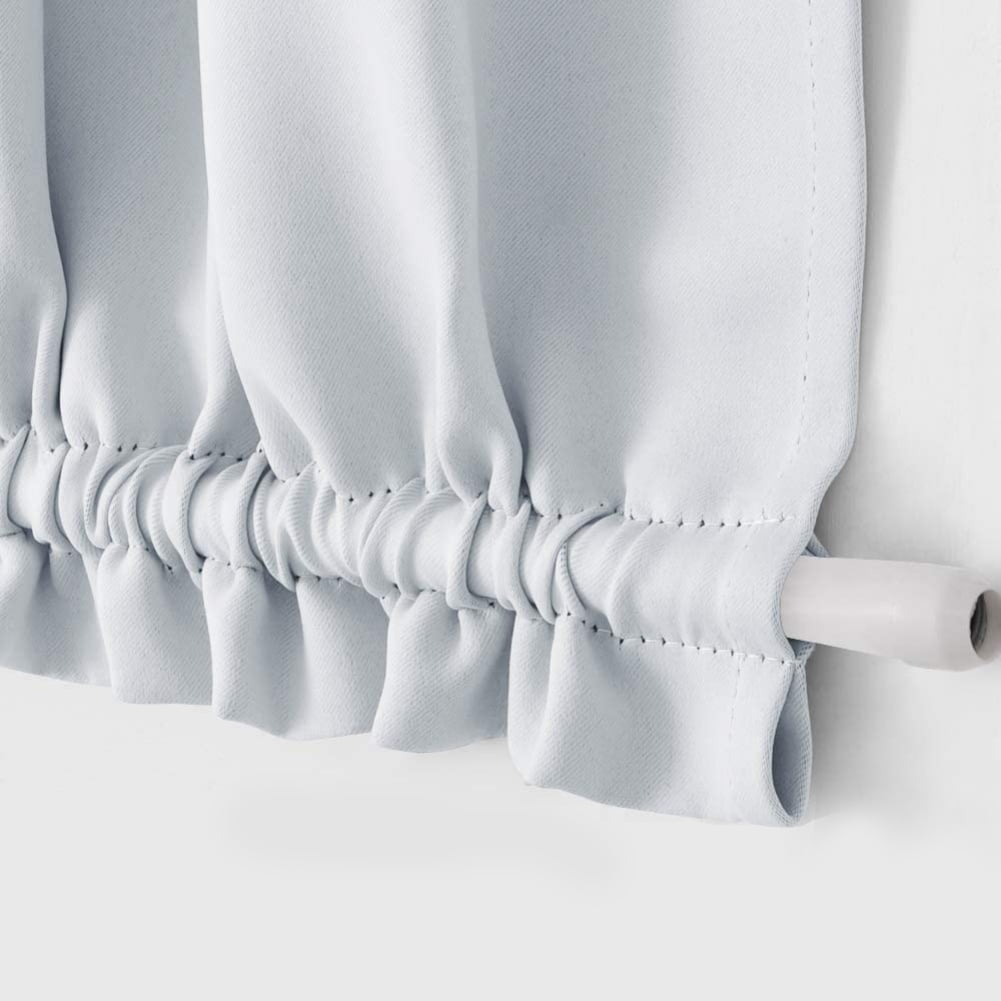 American Farmhouse White Solid Art Rod Pocket Style Blackout Home Decor Door Curtain, 25 x 40 In