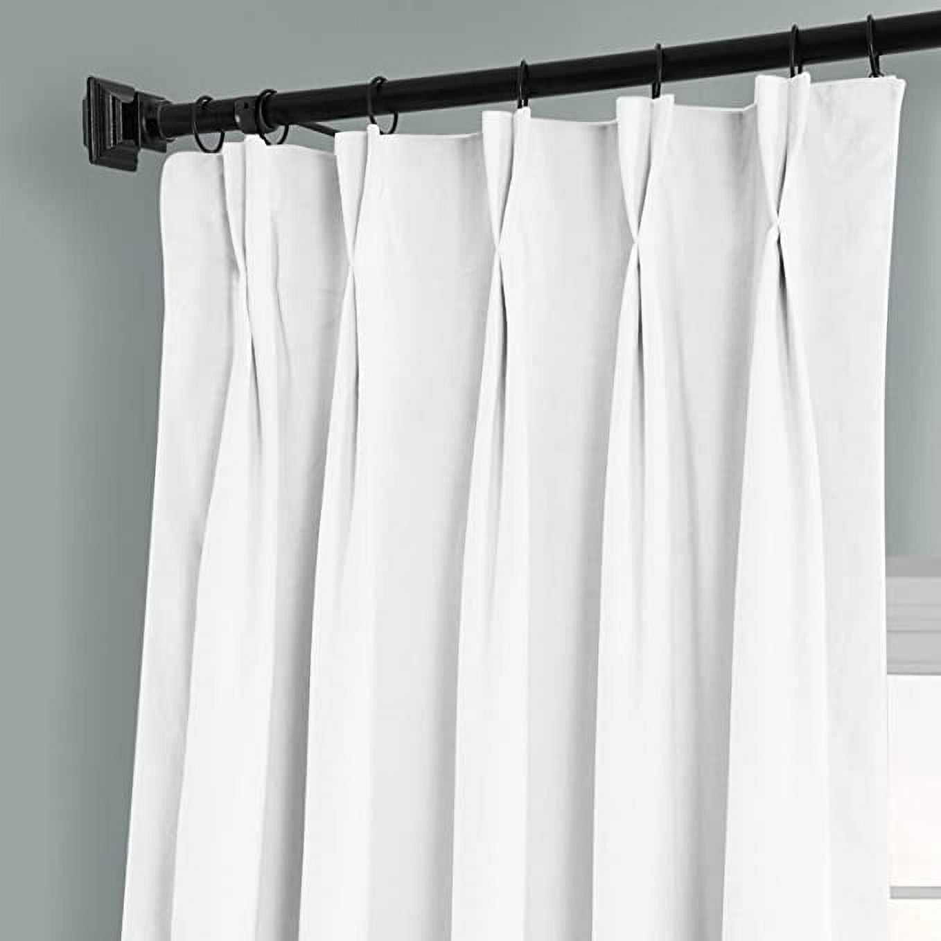 Amay Blackout Double Pinch Pleat Curtain Panel Draperies White 60"W x 72"L-1 Panel