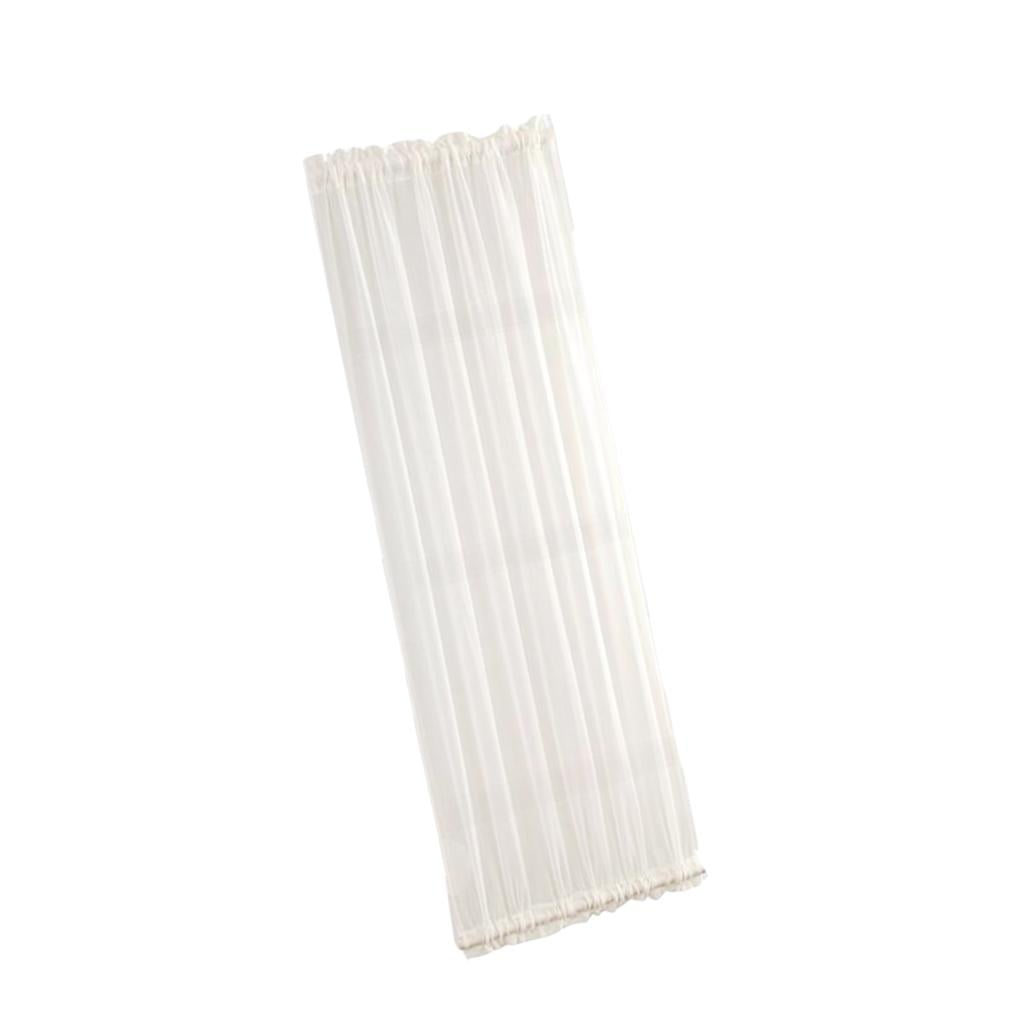 2pcs White French Door Curtains Curtain Panel 25x72'' / 64x183cm