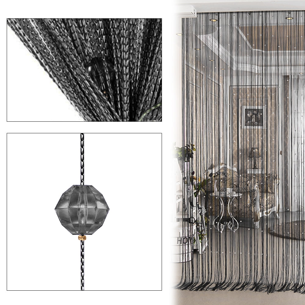 ANMINY Crystal Beads Door Curtain Room Divider Curtains String Tassel Room Decor for Window Door Wall Screen, Champagne