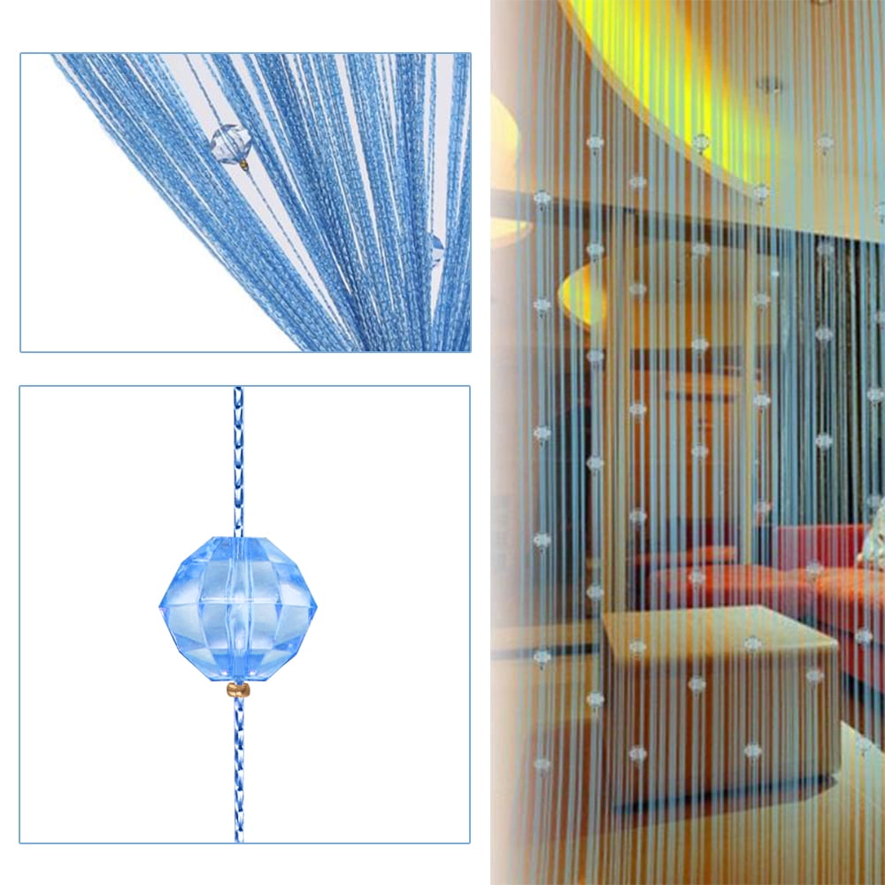 ANMINY Crystal Beads Door Curtain Room Divider Curtains String Tassel Room Decor for Window Door Wall Screen, Champagne