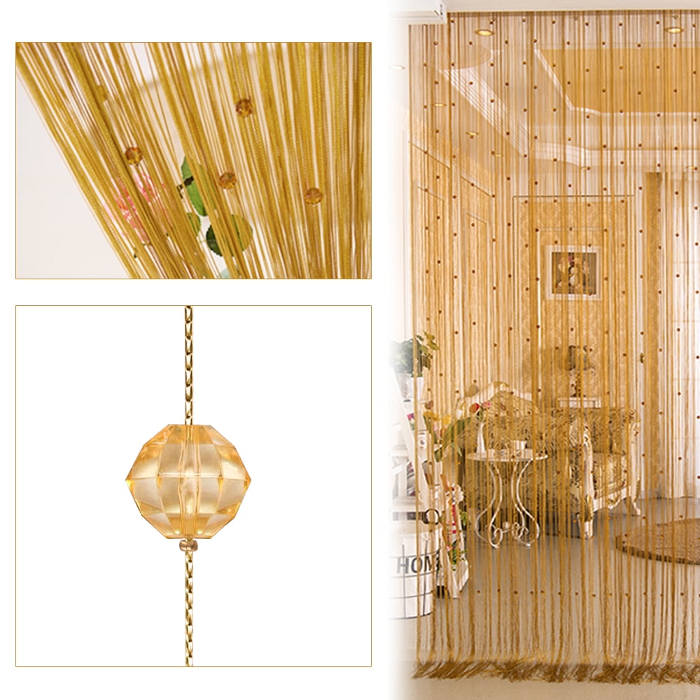 ANMINY Crystal Beads Door Curtain Room Divider Curtains String Tassel Room Decor for Window Door Wall Screen, Champagne
