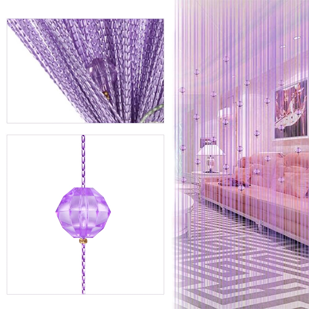 ANMINY Crystal Beads Door Curtain Room Divider Curtains String Tassel Room Decor for Window Door Wall Screen, Champagne