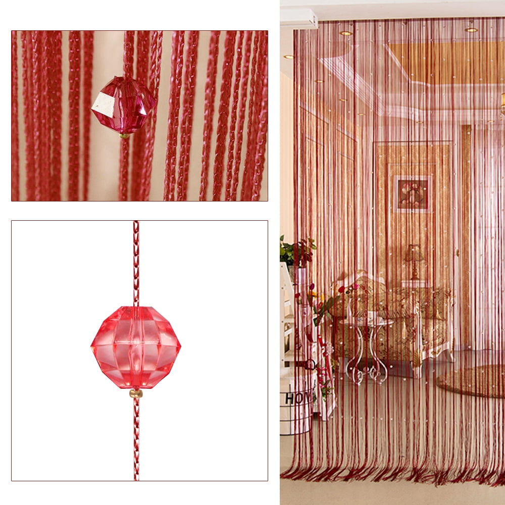 ANMINY Crystal Beads Door Curtain Room Divider Curtains String Tassel Room Decor for Window Door Wall Screen, Champagne