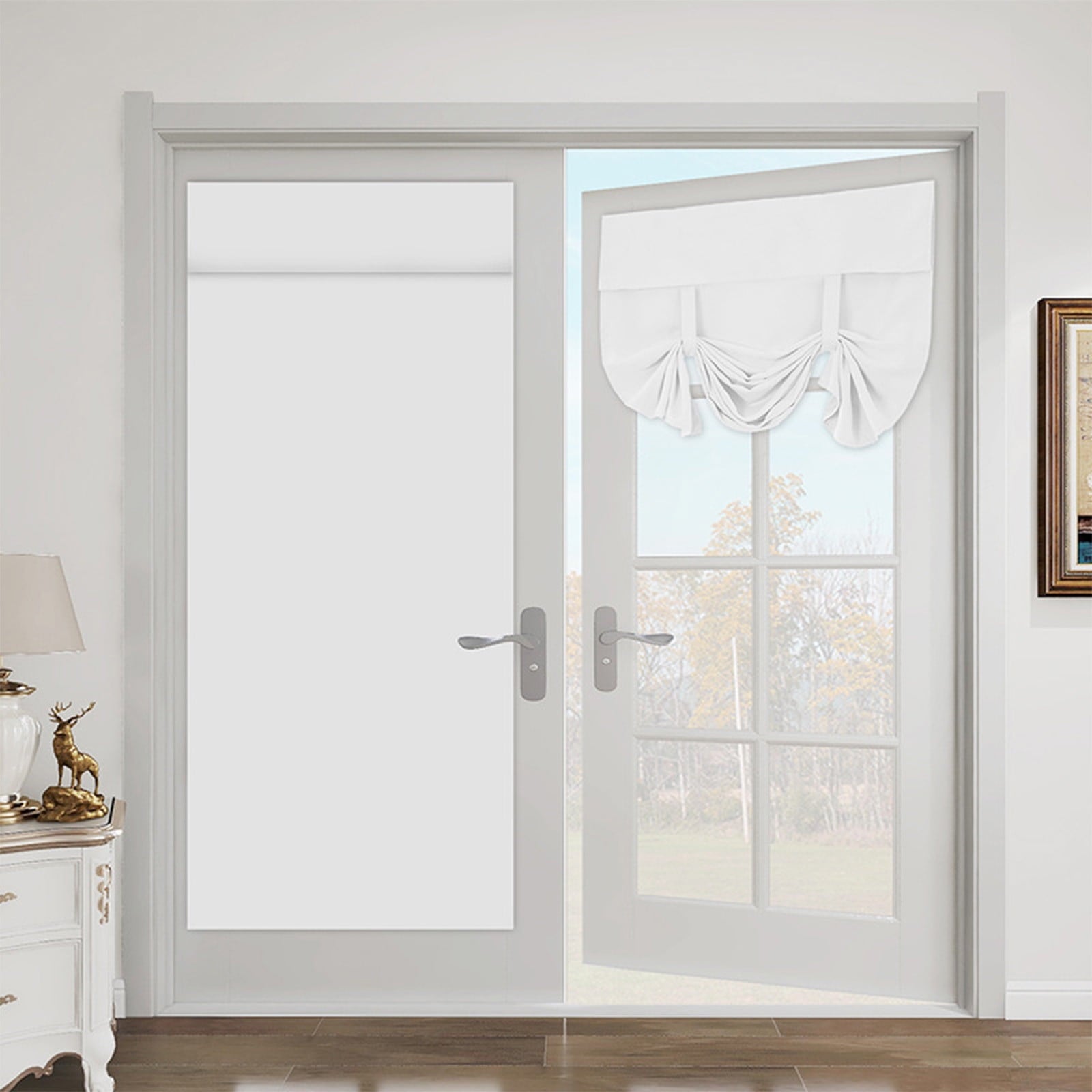 BCZHQQ 26 x 68 Inch Thermal Insulated Door Curtains - Privacy Sidelight Curtains for Front Door - Room Darkening Tie-Up Shades