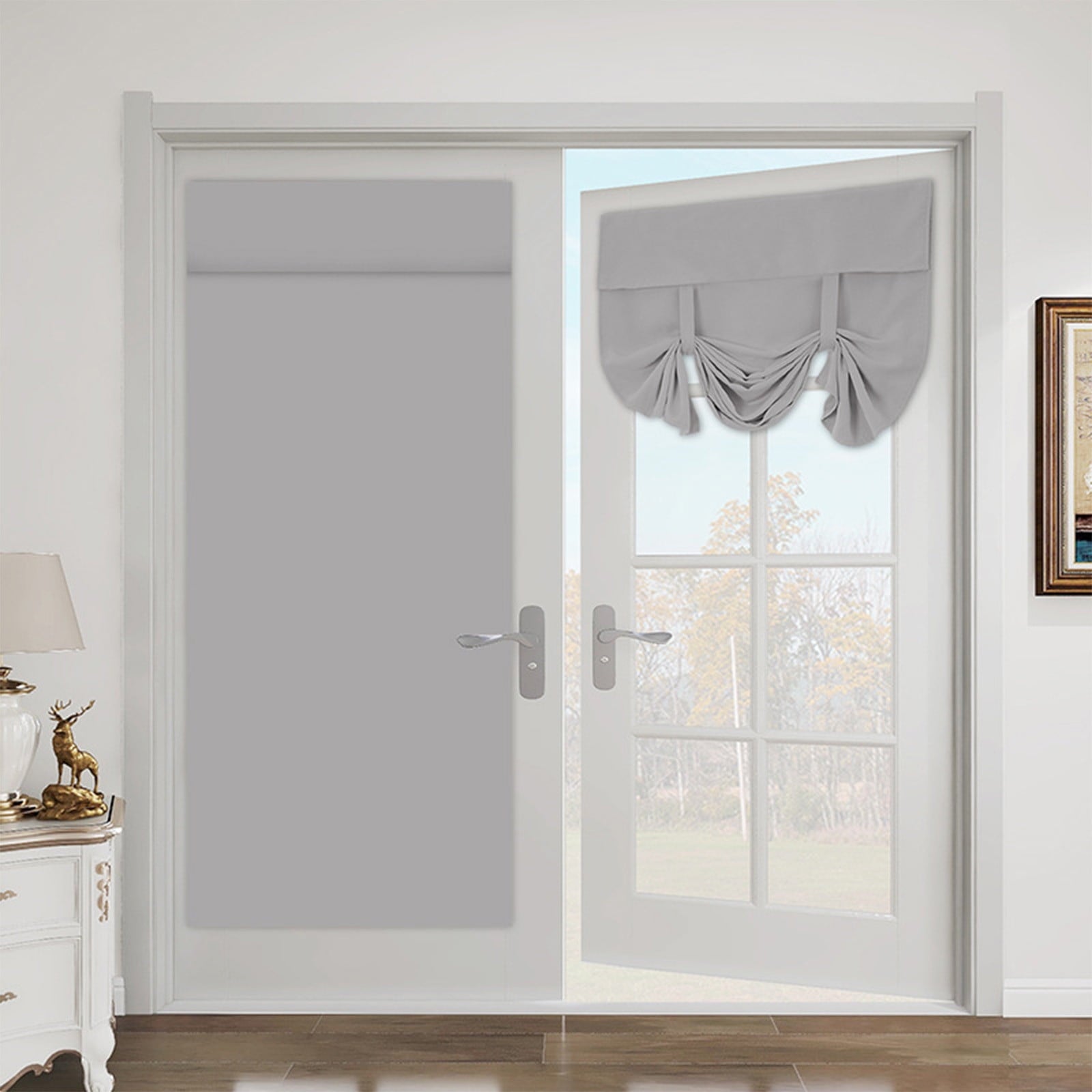 BCZHQQ 26 x 68 Inch Thermal Insulated Door Curtains - Privacy Sidelight Curtains for Front Door - Room Darkening Tie-Up Shades