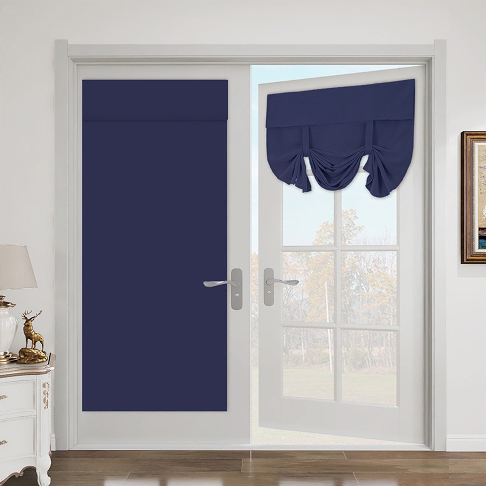BCZHQQ 26 x 68 Inch Thermal Insulated Door Curtains - Privacy Sidelight Curtains for Front Door - Room Darkening Tie-Up Shades