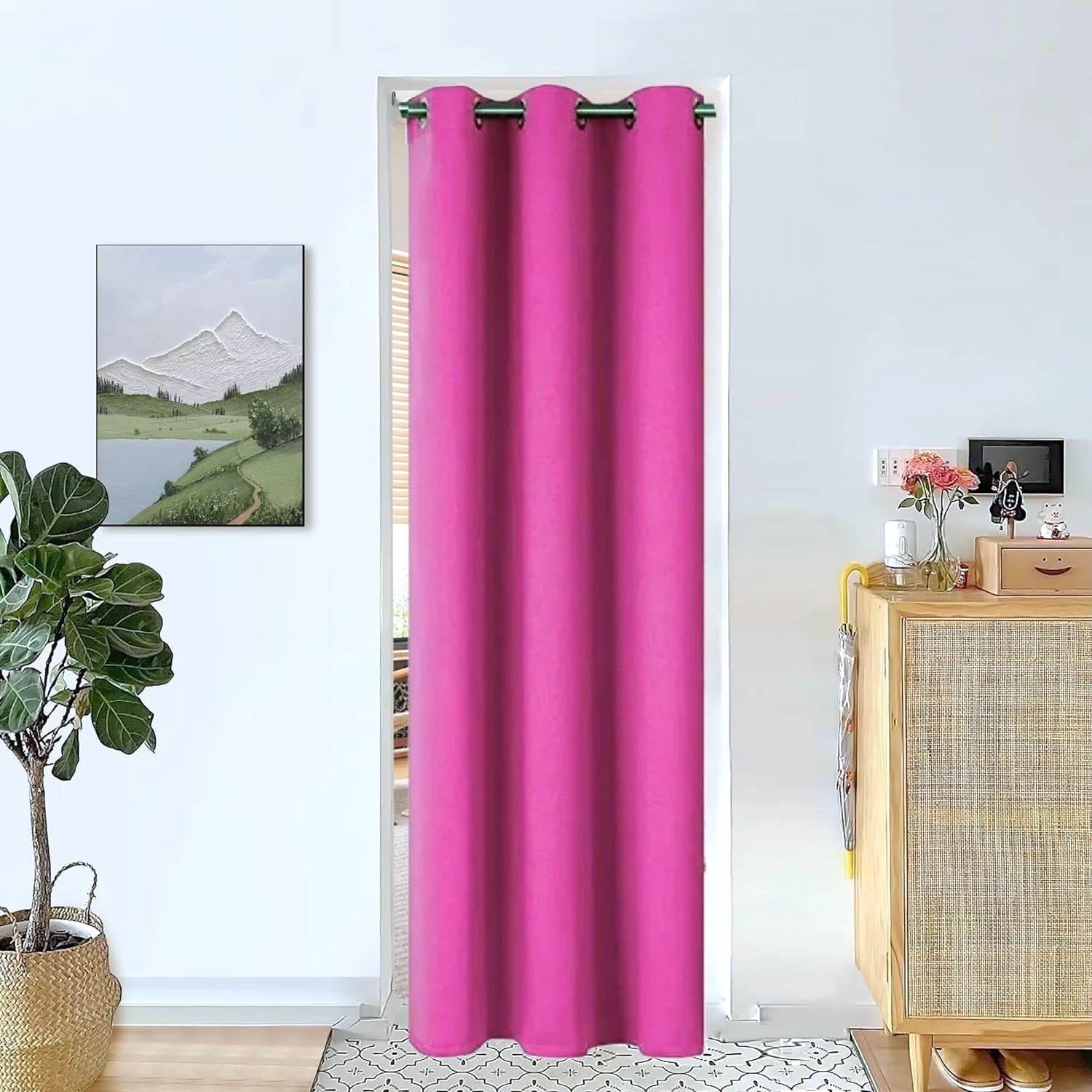 Blackout Curtain for Doorways and Closets K68 BLACK Color Window Thermal Insulated Top Grommets for Bedroom 37" X 84"