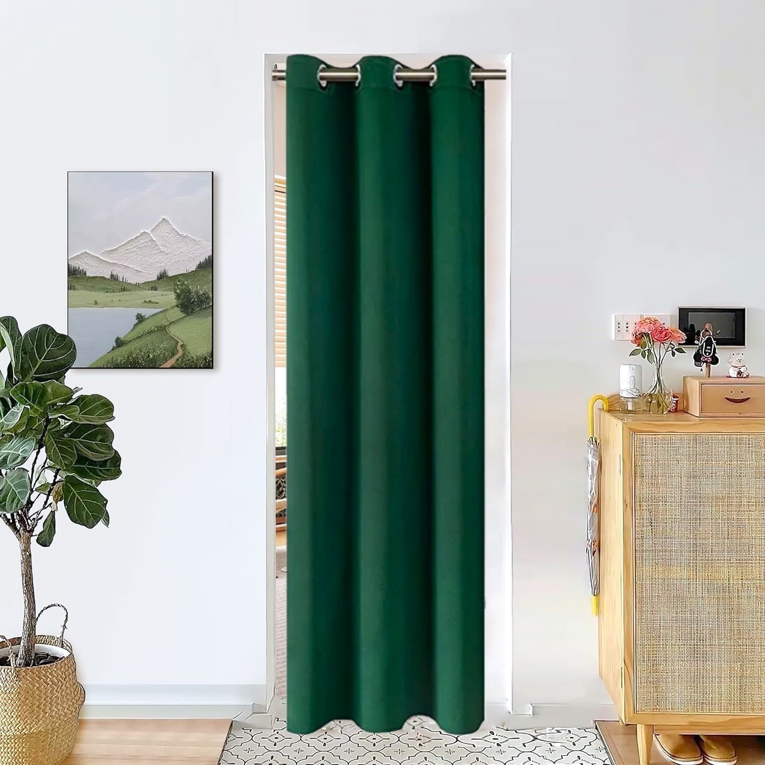 Blackout Curtain for Doorways and Closets K68 BLACK Color Window Thermal Insulated Top Grommets for Bedroom 37" X 84"