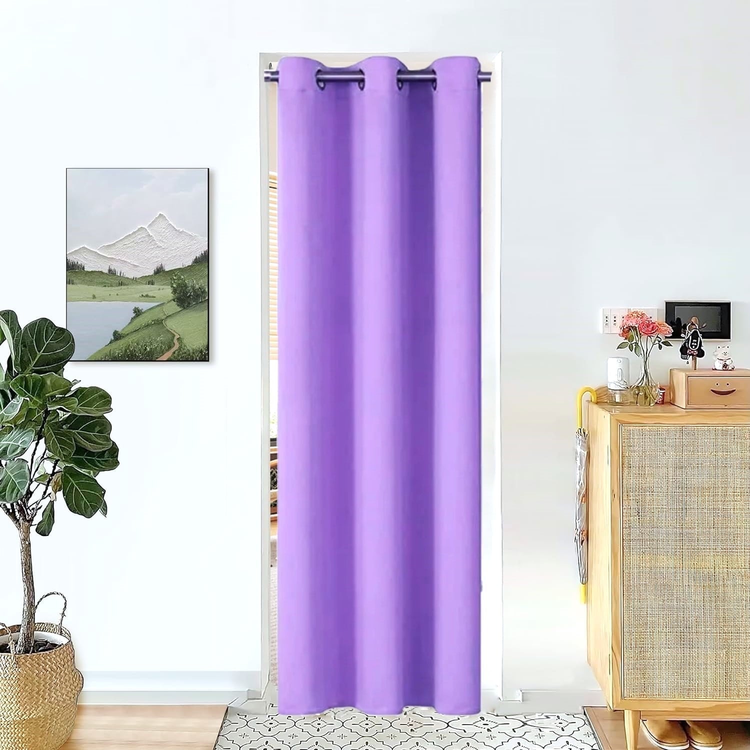 Blackout Curtain for Doorways and Closets K68 BLACK Color Window Thermal Insulated Top Grommets for Bedroom 37" X 84"