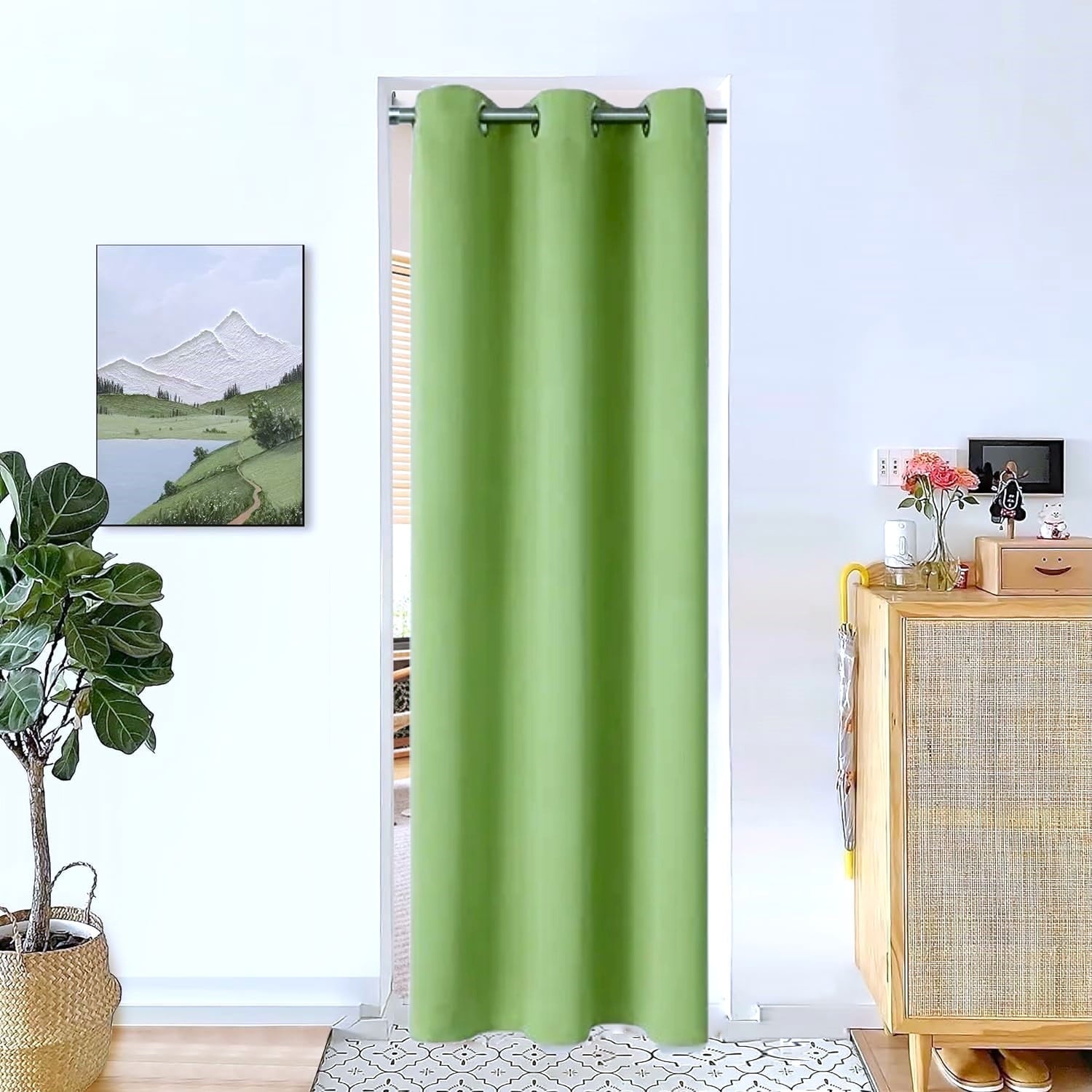 Blackout Curtain for Doorways and Closets K68 BLACK Color Window Thermal Insulated Top Grommets for Bedroom 37" X 84"