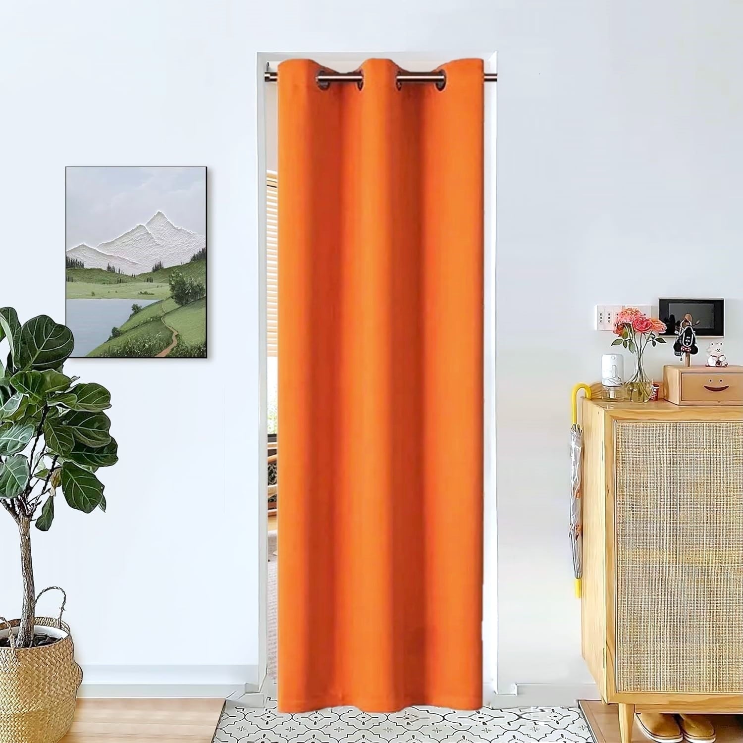 Blackout Curtain for Doorways and Closets K68 BLACK Color Window Thermal Insulated Top Grommets for Bedroom 37" X 84"