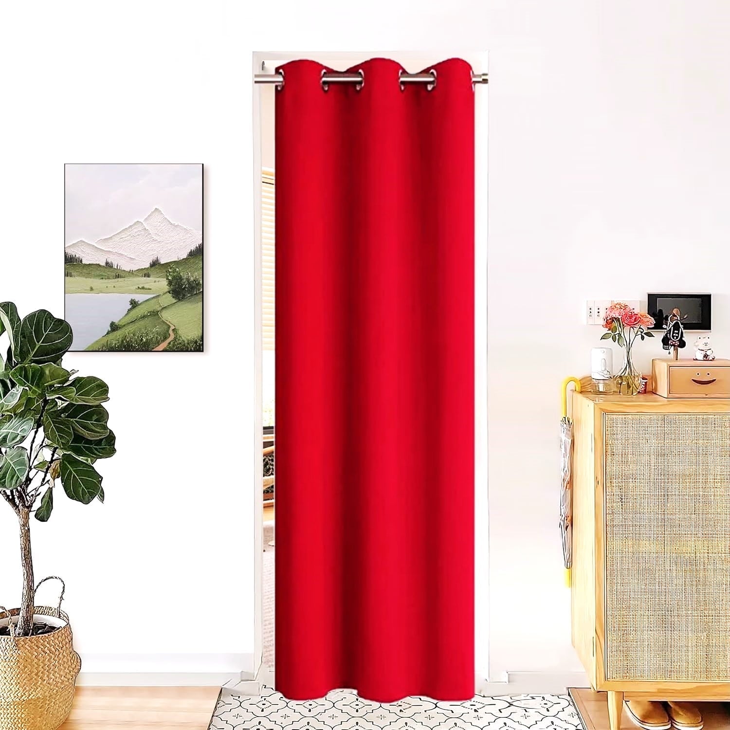 Blackout Curtain for Doorways and Closets K68 BLACK Color Window Thermal Insulated Top Grommets for Bedroom 37" X 84"