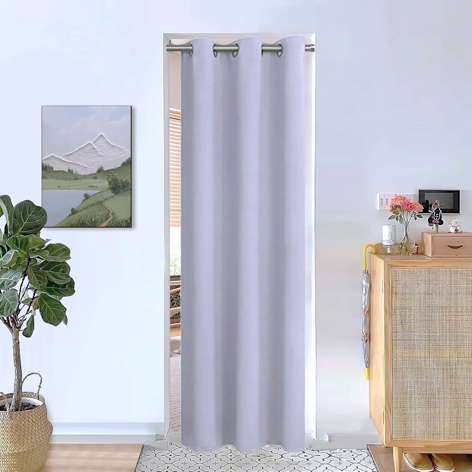 Blackout Curtain for Doorways and Closets K68 BLACK Color Window Thermal Insulated Top Grommets for Bedroom 37" X 84"