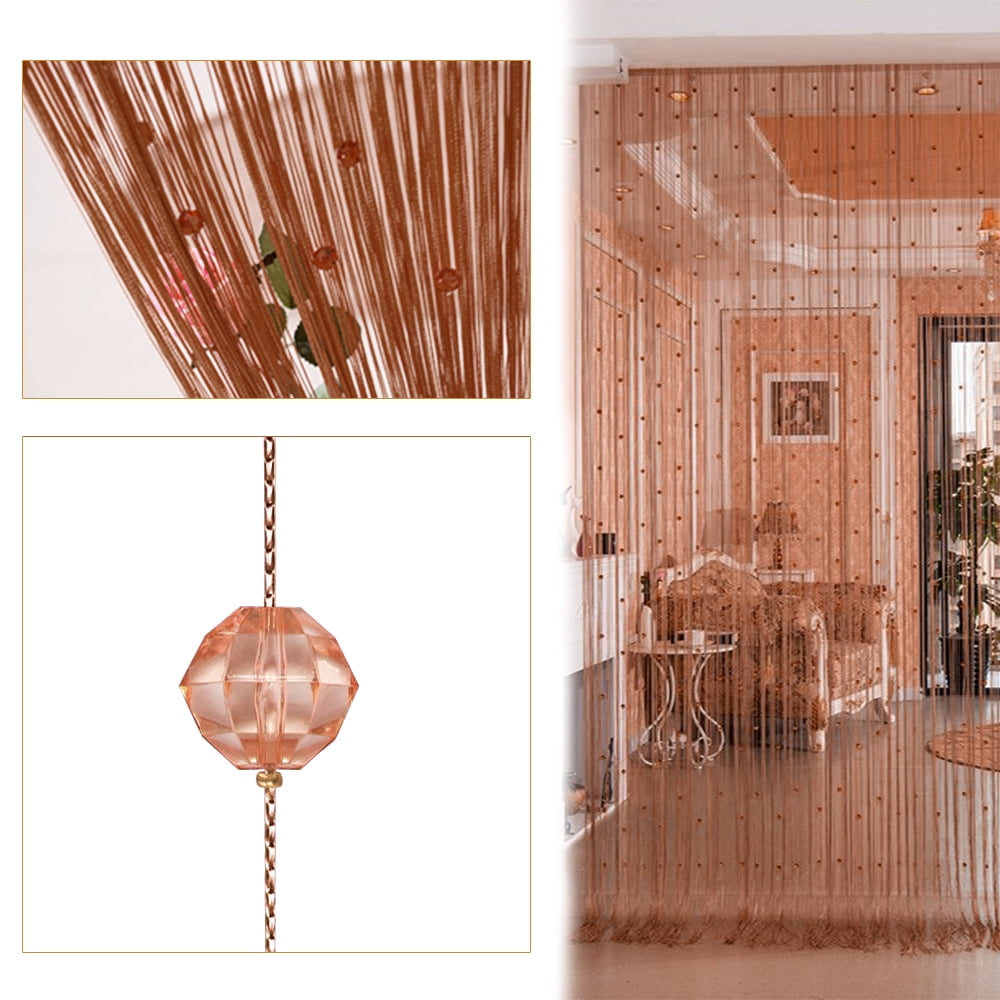 ANMINY Crystal Beads Door Curtain Room Divider Curtains String Tassel Room Decor for Window Door Wall Screen, Champagne