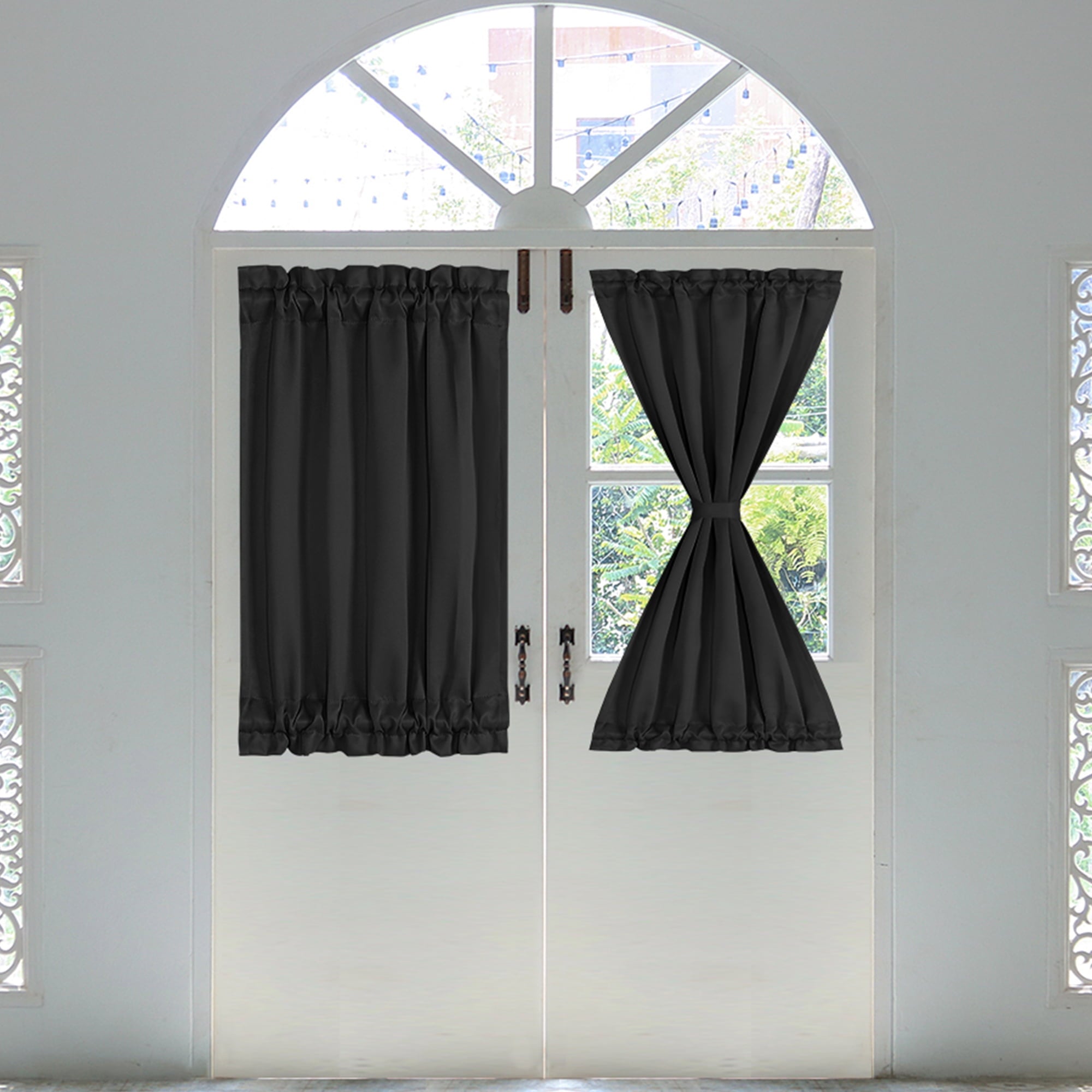 PiccoCasa 1 Panel Door Curtains Home Blackout Window Curtains, Khaki W25" x L40"