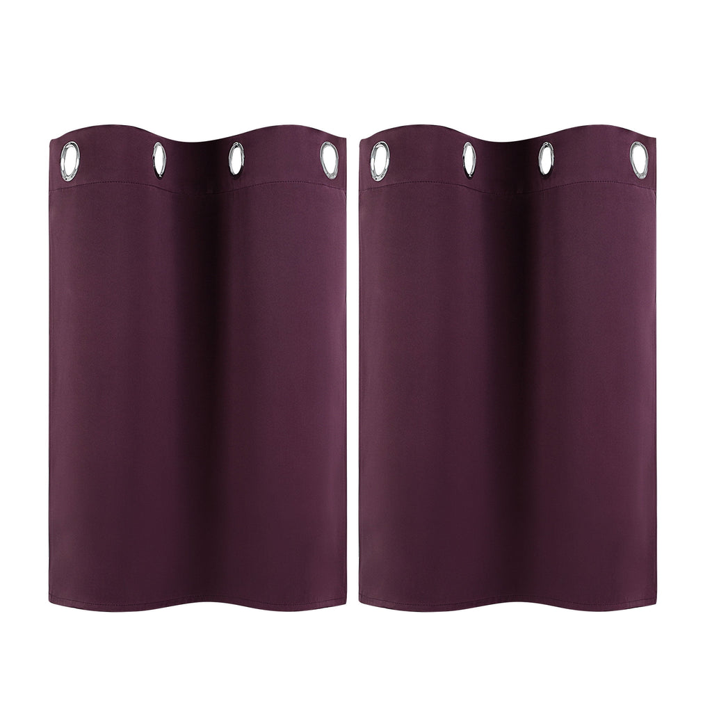 PiccoCasa Polyester Blackout Curtain Panel Set of 2, Burgundy 29 x 18 Inch