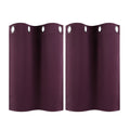 PiccoCasa Polyester Blackout Curtain Panel Set of 2, Burgundy 29 x 18 Inch