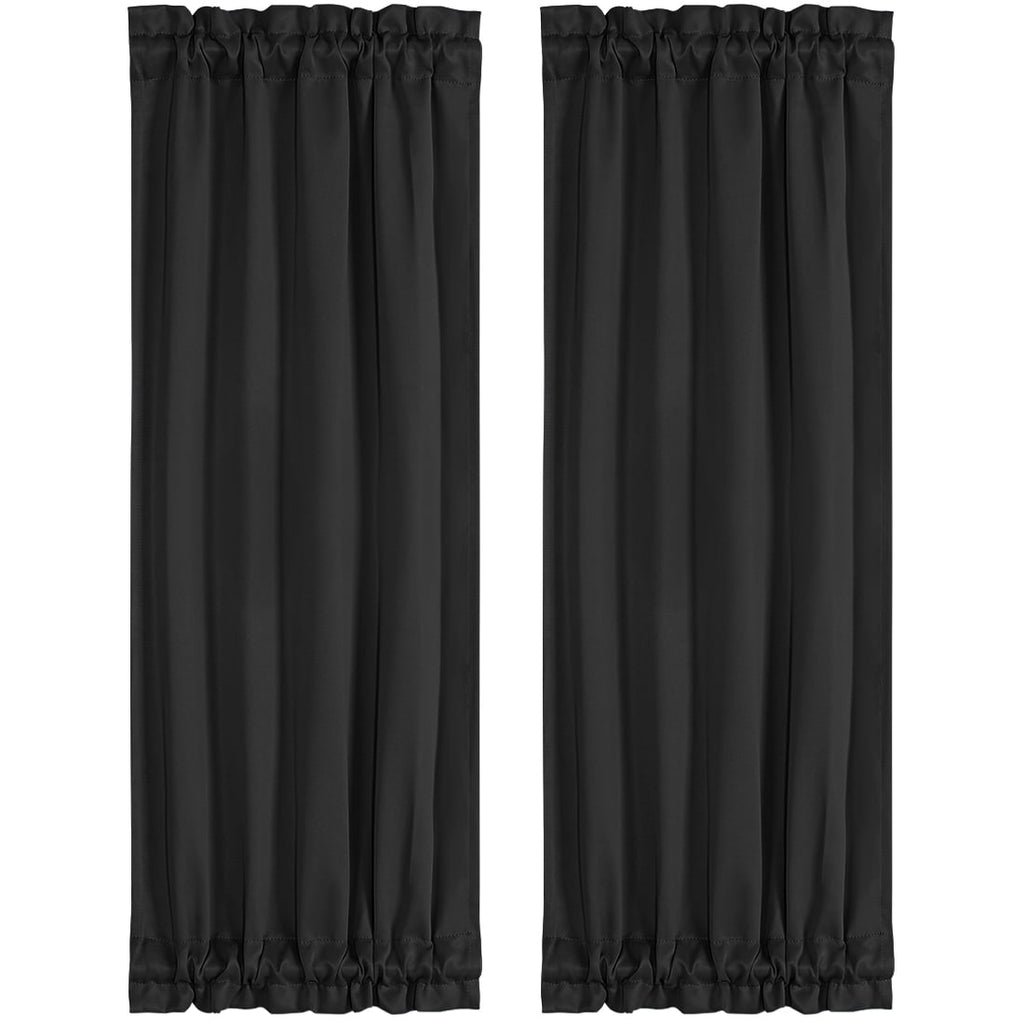 Unique Bargains 2-Pack French Door Curtains Panels Khaki 25" x 40"