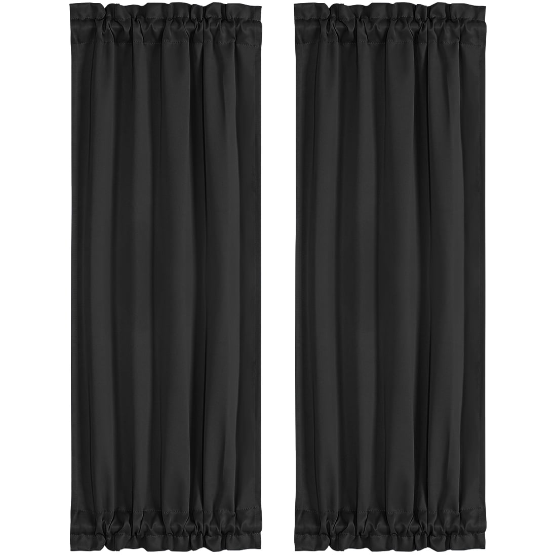 Unique Bargains 2-Pack French Door Curtains Panels Khaki 25" x 40"