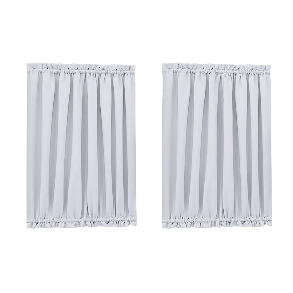 American Farmhouse White Solid Art Rod Pocket Style Blackout Home Decor Door Curtain, 25 x 40 In