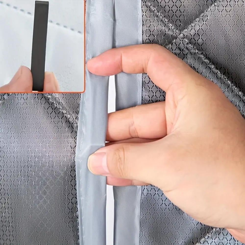 35.5 in. x 83 in. Gray Home Thermal Insulated Door Curtain Screen Door Noise Reduction Waterproof for Living Room