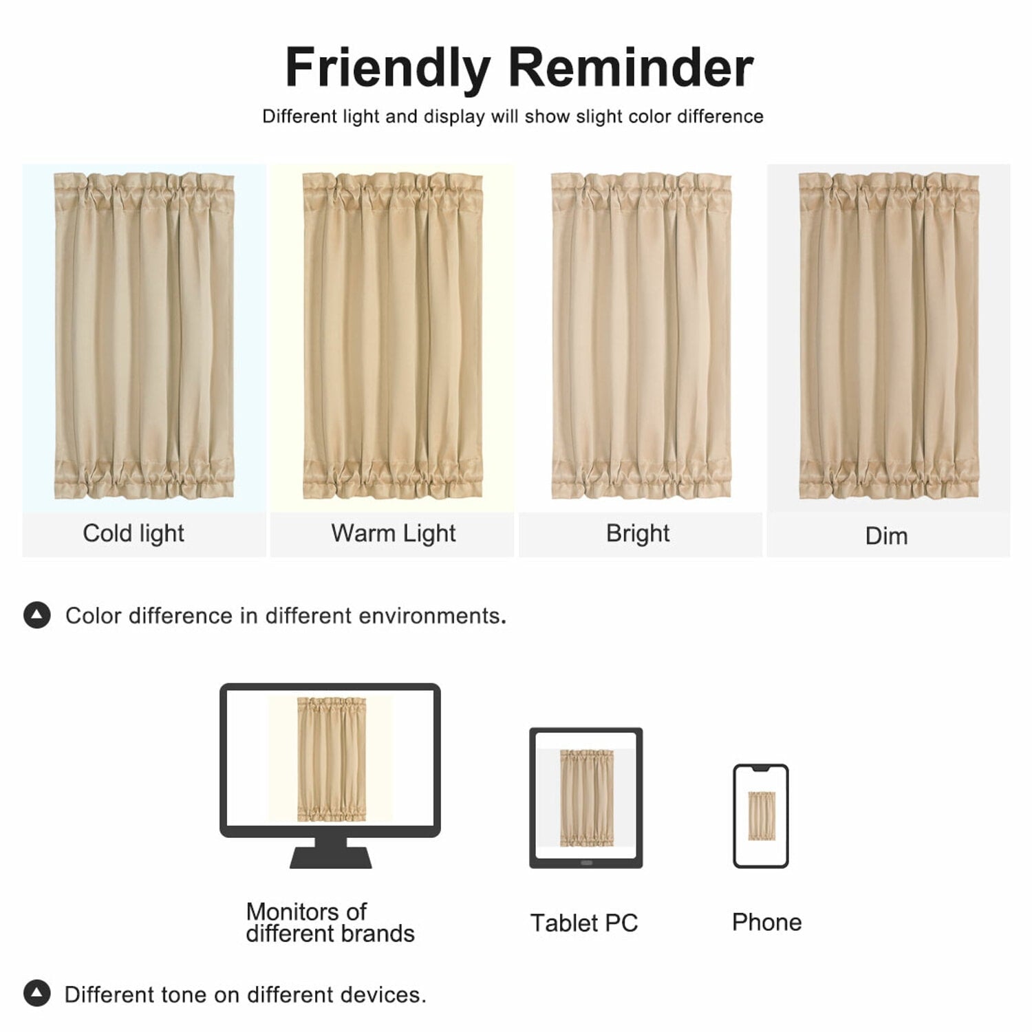 PiccoCasa 1 Panel Door Curtains Home Blackout Window Curtains, Khaki W25" x L40"
