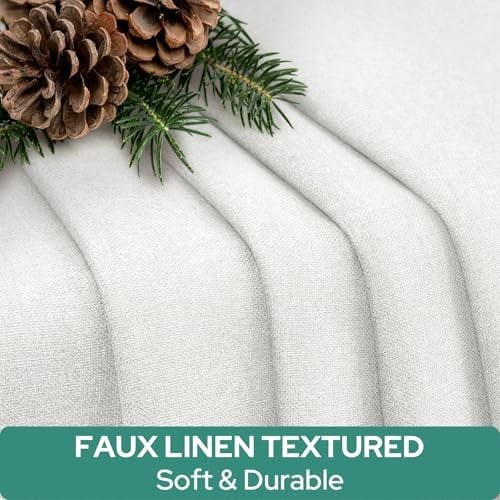 100% White Linen Blackout French Door Curtains, Privacy Door Window Curtains, 34 X 68 Inch Room Darkening Blinds, Thermal Insulated Shades for Bedroom, 1 Panel