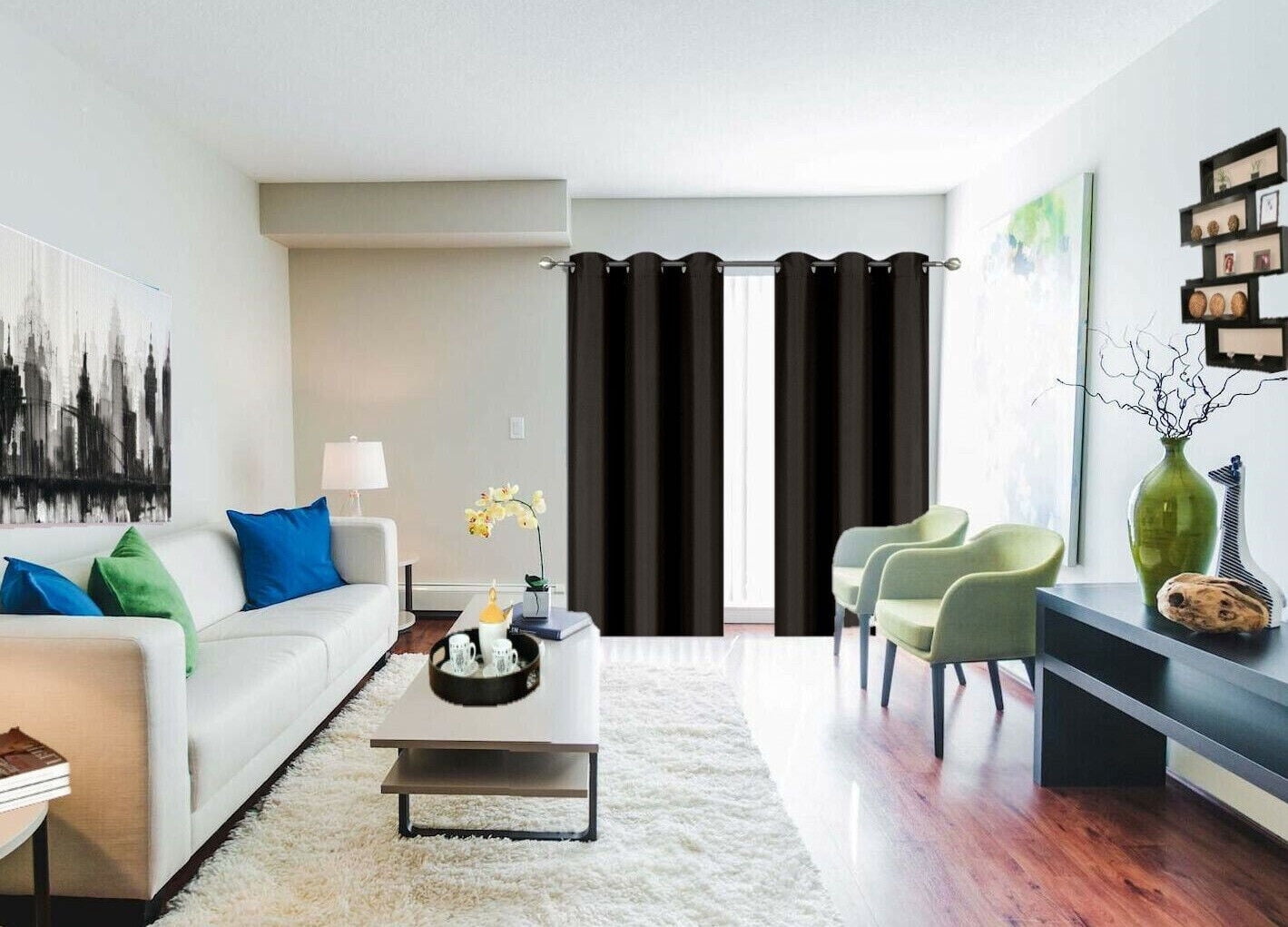Blackout Curtain for Doorways and Closets K68 BLACK Color Window Thermal Insulated Top Grommets for Bedroom 37" X 84"