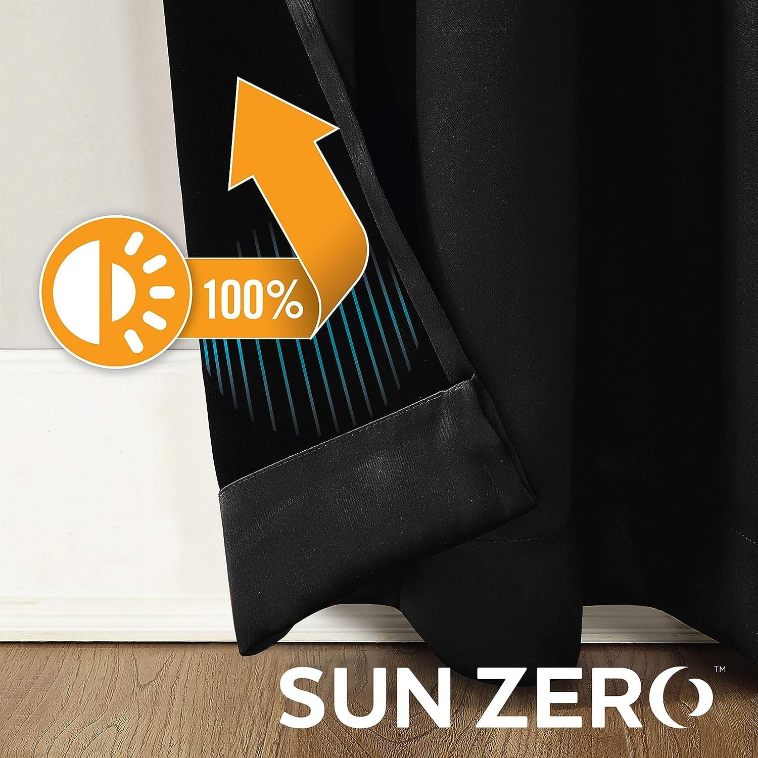 Black Thermal Blackout Curtains/52 x 72 Inch/Set of 2 Panels Room Darkening Curtains for Bedroom