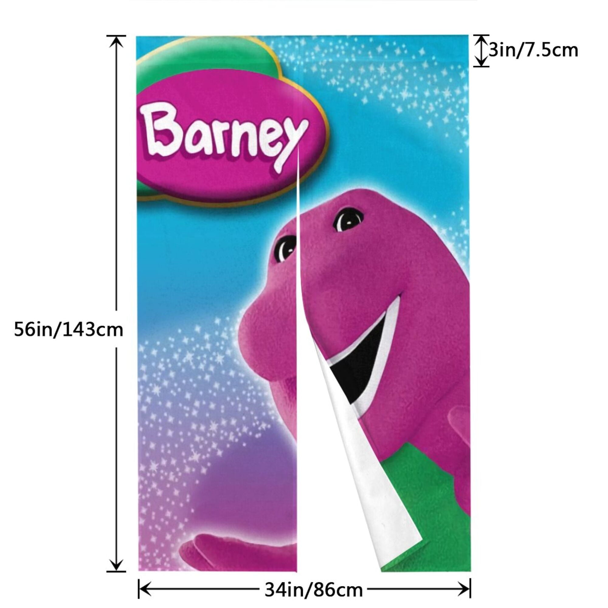 Barney And Friends Door Curtains for Doorway Privacy Dividers Curtain Blackout Tapestry Door Window Curtain for Home Bedroom Kitchen Decoration 34x56in