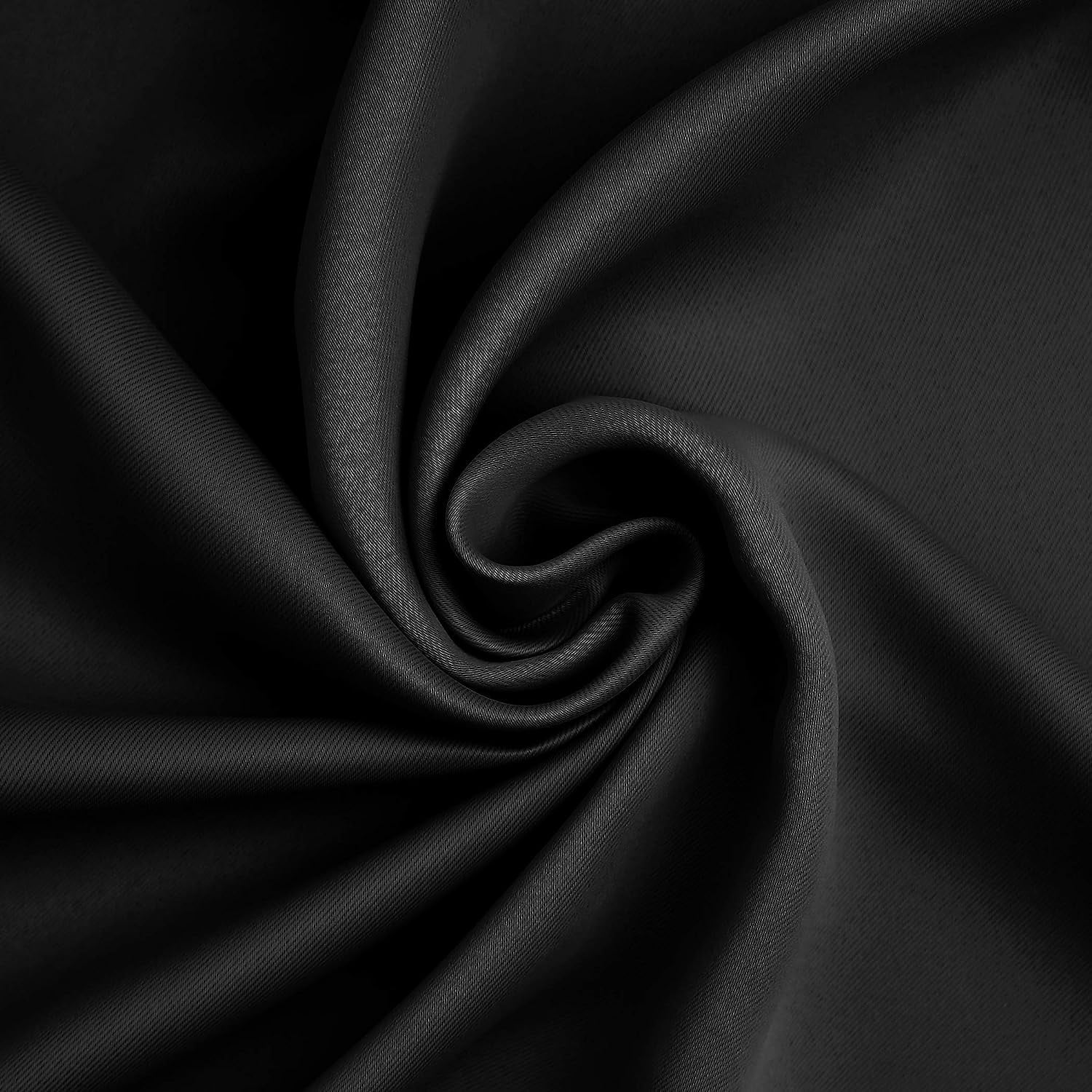 Black Thermal Blackout Curtains/52 x 72 Inch/Set of 2 Panels Room Darkening Curtains for Bedroom
