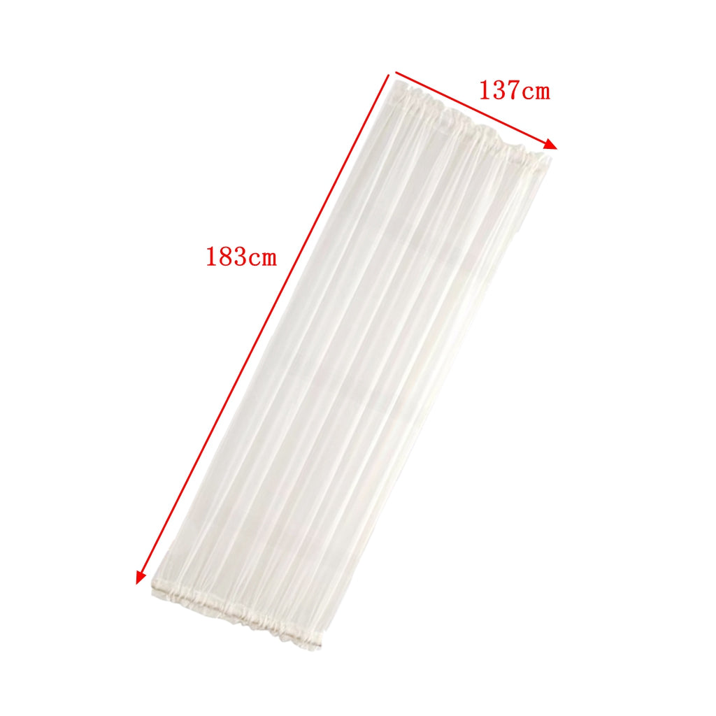 2Pcs Home French Door Curtains Blackout Curtain White 137x183cm for Privacy