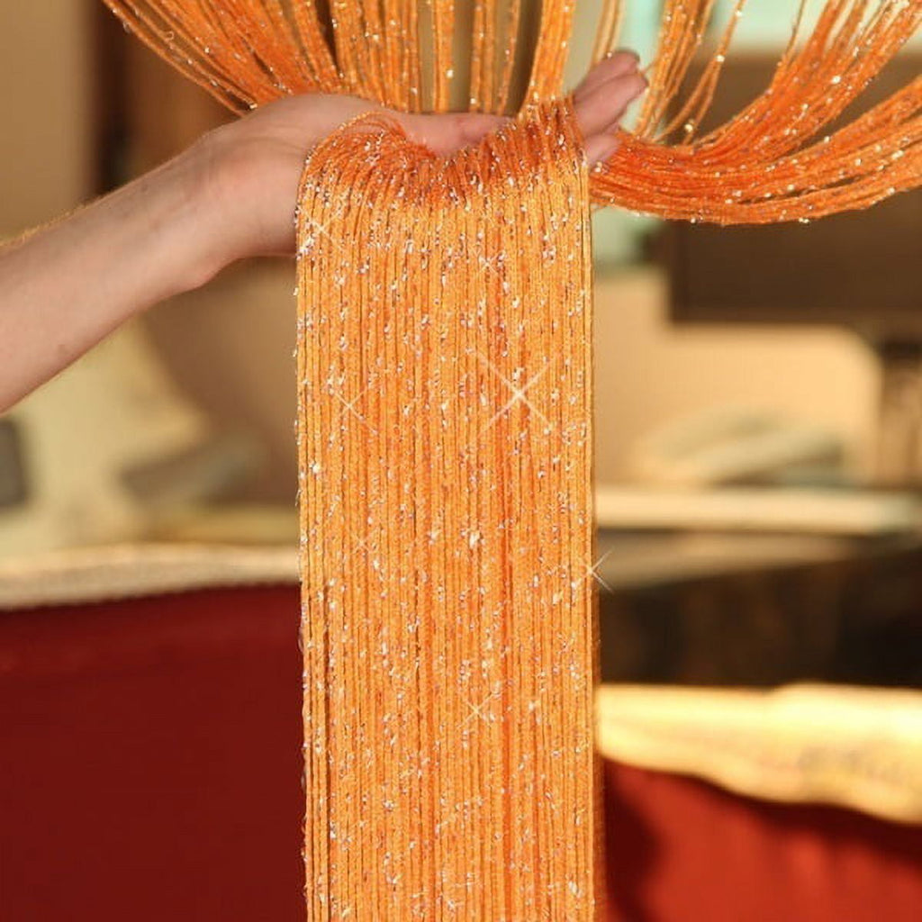 200cm*100cm Fly Screen Fringe Tassel Curtain String Sparkle Curtains Room Divider Door Window Decor